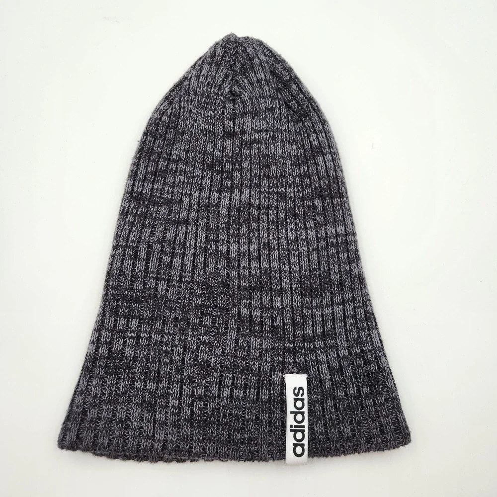 Adidas Beanie Cap Men's OSFW Heather Gray‎ Cotton Knitted Logo Cuffed Winter